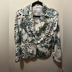 NWT Pamela McCoy printed blazer sz small‎